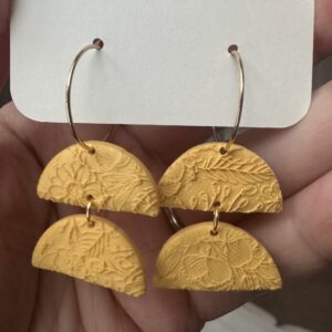 Golden Wildflowers Half Circle Dangle