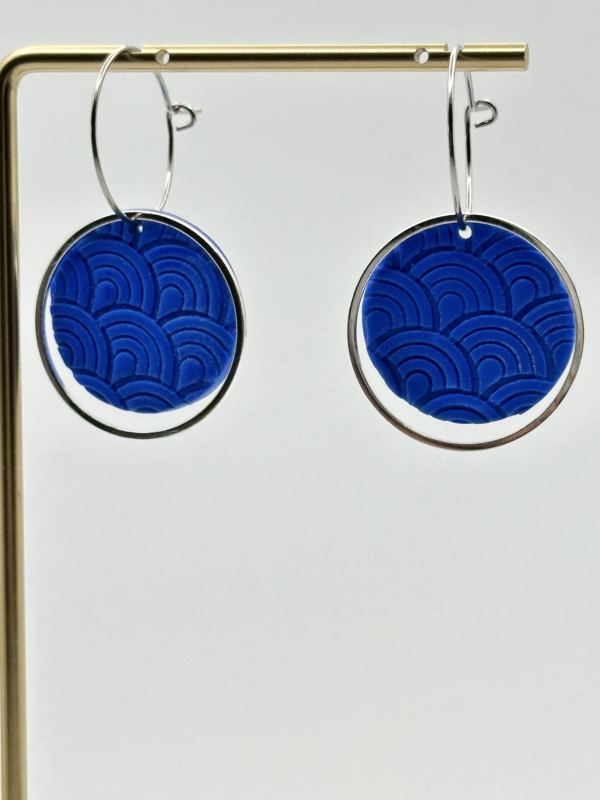 Salish Sea Blues Silver Hoop