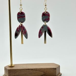Garnet Gold Drop Hook Earring