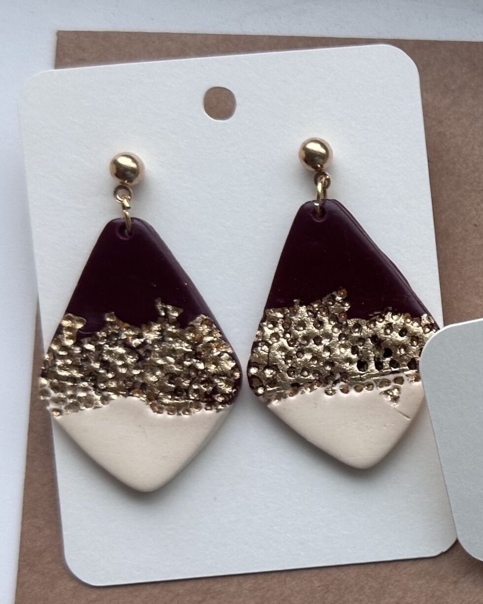 Garnet Gold Diagonal Drop