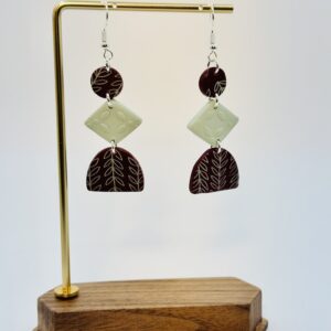 Wild Ginger Maroon and Seafoam Dangle