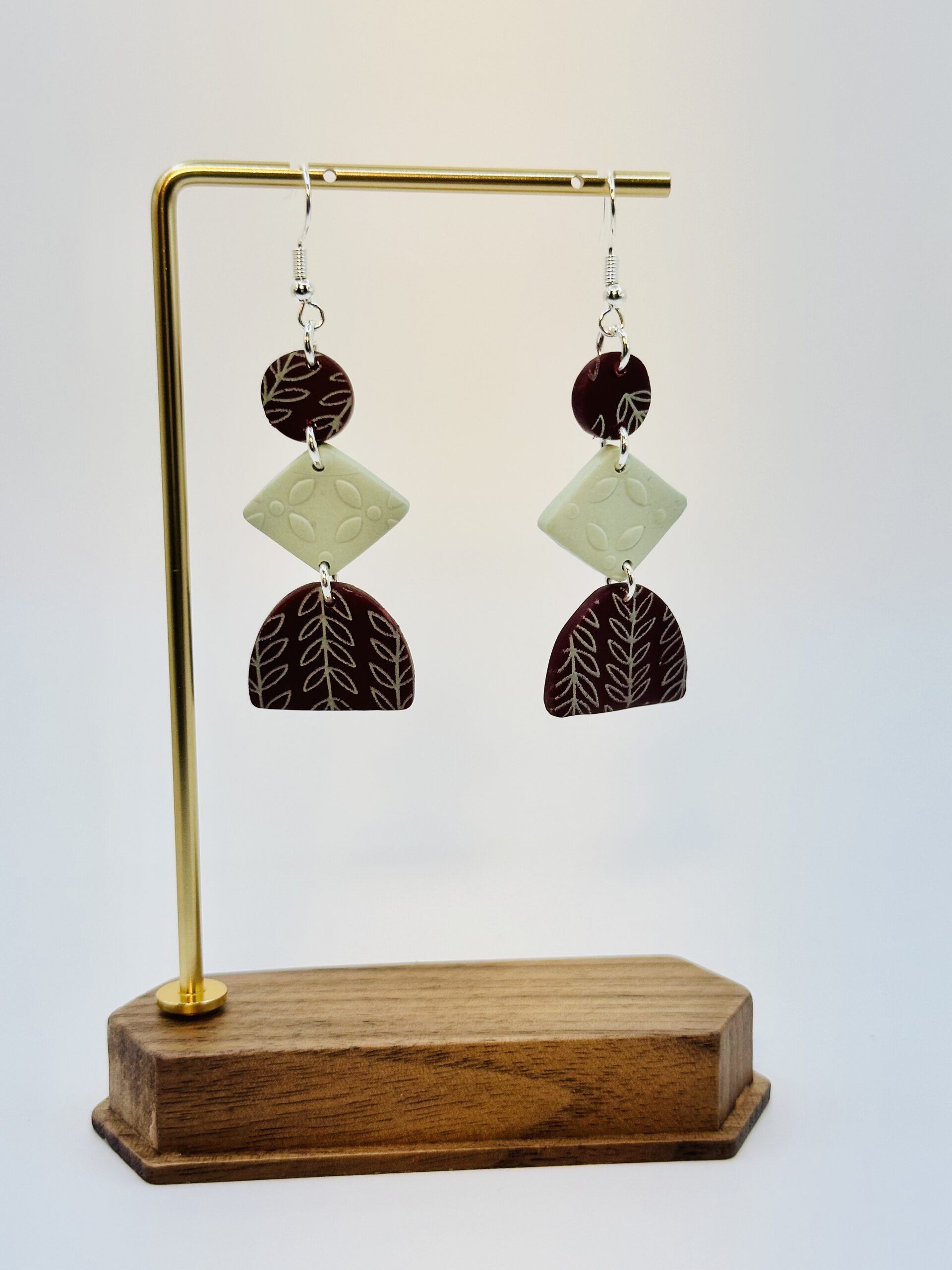 Wild Ginger Maroon and Seafoam Dangle