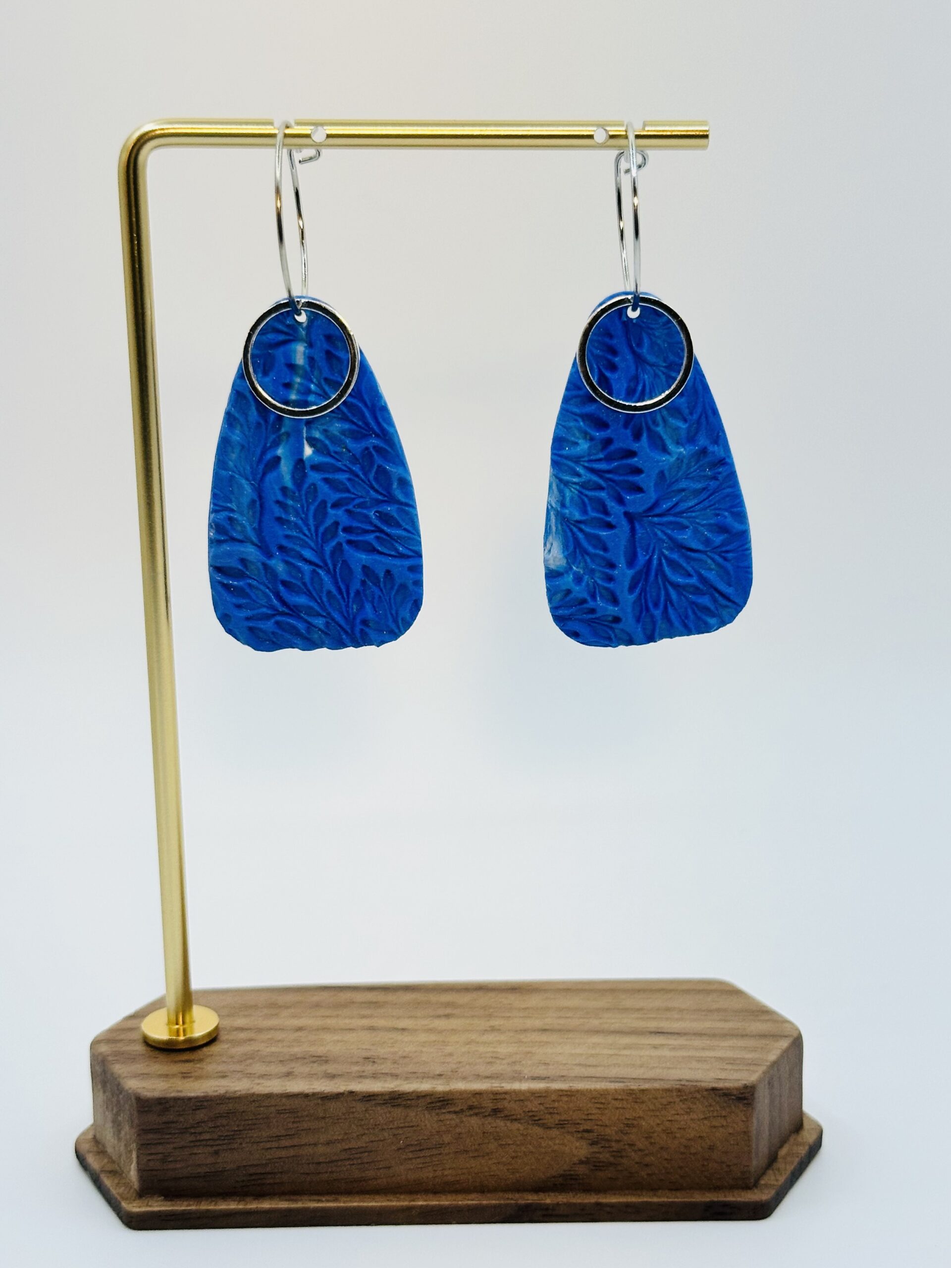 Salish Sea Blues Silver Accent Hoop