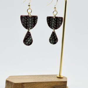 Wild Ginger Maroon Teardrop Dangle