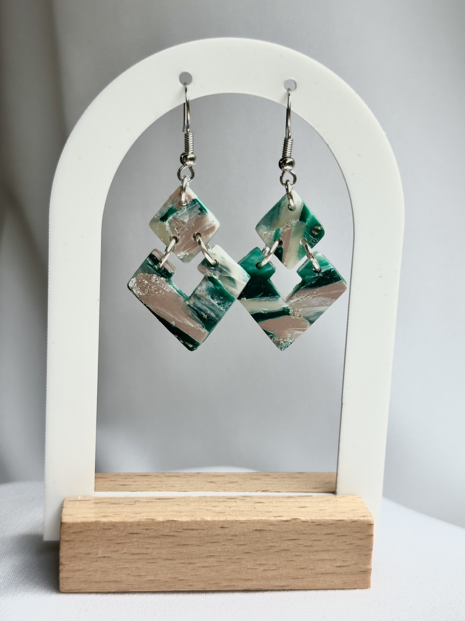Emerald Marble Drop Earring