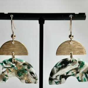 Half Moon Marble Dangle