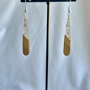 Gold Flake Resin w/Wood Dangle