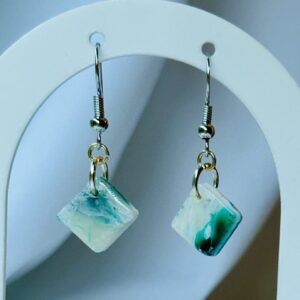 Small Square Marbled Dangle