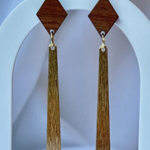 Golden Timber Wood Dangle (Long)