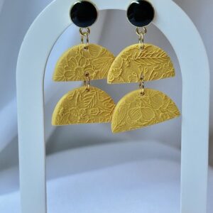 Golden Wildflowers Half Circle Dangle (Post)